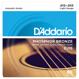 다다리오 어쿠스틱 스트링 세트 EJ16 / Daddario EJ16 Phosphor Bronze, Light, 12-53